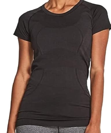 Lululemon Athletica Swiftly Tech Short Sleeve Crew (Black, 8)