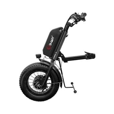 ELESMART A8 Electric Handcycle Wheelchair Power Attachment, Wheelchair Motor Attachment for Manual to Electric Upgrade, 15 Ah, 48V 1000W, Center Connection, Black