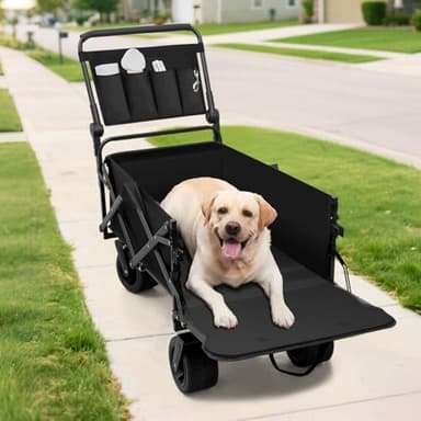TKYZ Large Dog Stroller Cart,Foldable Dog Wagon Cart for Medium & Large Dogs with Tailgate