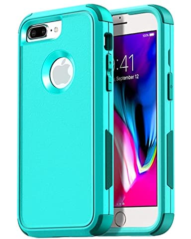AICase Rugged Case for iPhone 8 Plus/iPhone 7 Plus,Heavy Duty 3-Layer Pocket-Friendly Durable Military Grade Protection Shockproof/Drop Proof Protective Cover for iPhone 7 Plus/8 Plus 5.5”_3 Sky Blue