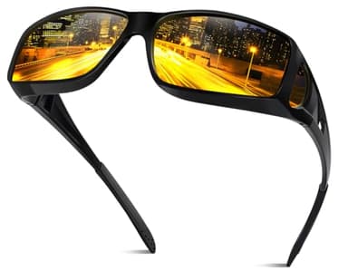 Bio-th Night Vision Driving Glasses Fit Over Glasses for Men Women,Wrap-Around With UV Protection,Cycling Golf and Fishing