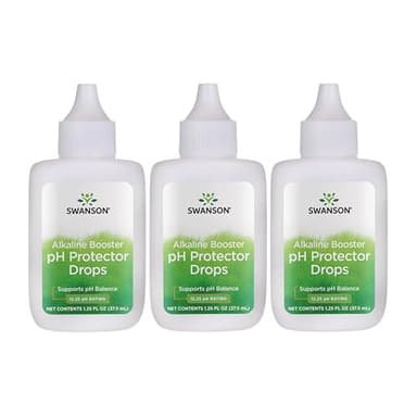 Swanson Alkaline Booster - pH Protector Drops with 12.25 pH Rating - Make Your Own Alkaline Water - Add to Distilled Water to Help Maintain Balance (1.25 Fl Oz) 3 Pack