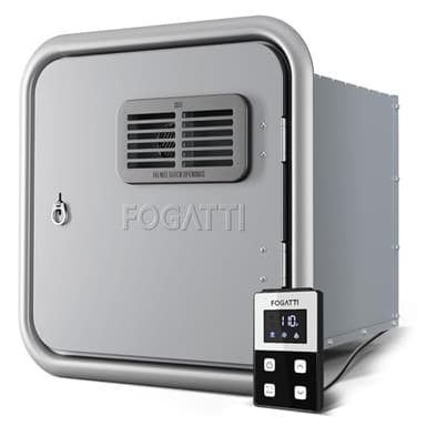 FOGATTI InstaShower Ultra RV Tankless Water Heater, 66,000 BTU (Highest Output), 0.5-3.9 GPM Energy Efficiency, Built-in Mixing Tank, 15x15 Inches Gray Door, Ideal for RVers' Everyday Use, Gen 3