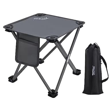 Roptat Camping Stool,Portable Folding Compact Lightweight Stool Seat for Camping Fishing Hiking Gardening Outdoor Walking Backpacking Travelling and Beach with Carry Bag (Grey)