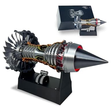 HI-REEKE Jet Engine Model Kit, TR900 Turbofan Aircraft Engine Model 3D Printing Toy for Teen(Rotatable)