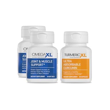 OmegaXL Powerful Joint and Muscle Support Supplement 60 Count (2 Pack) & TurmericXL (30 Count)