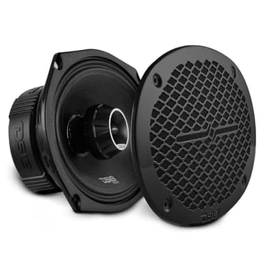 DS18 PRO-ZT Pro Audio Coaxial Midrange Speakers with Built-in Bullet Tweeter, 4-Ohms, Water Resistant - Black Metal Mesh Grill Included (1 Speaker) (6x9 inches)