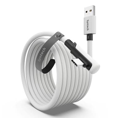 Syntech Link Cable 16FT for PCVR Compatible with Oculus/Quest 3/Meta Quest 3S, Quest2/Pro/Pico 4/Ultra Accessories and PC/SteamVR, High Speed PC Data Transfer, USB 3.0 to USB C Cable for VR Headset