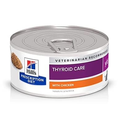Hill's Prescription Diet y/d Thyroid Care Wet Cat Food, Chicken, 5.5 oz. Cans, 24-Pack