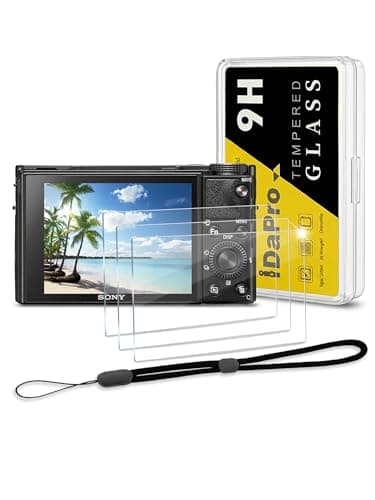 iDaPro Screen Protector for Sony RX100 VII / RX100 VI / RX100 V / RX100 IV / RX100 III / RX100 II / RX100 & Hand Lanyard [3+1 Pack] Tempered Glass Easy Installation