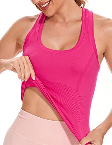 MathCat Workout Tank Tops for Women Sleeveless Gym Tops Seamless Racerback Athletic Yoga Shirts