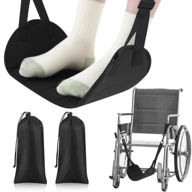 Yoojahow 2 Pcs Wheelchair Leg Rest Footrest Hammock Adjustable Footrest Hanging Foot Sling Wheelchair Accessories for Foot Rest Replacement