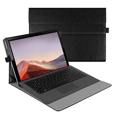 Fintie Case for Microsoft Surface Pro 7 Plus, Surface Pro 7/6/5/4/3 12.3 Inch Tablet - Multiple Angle Viewing Portfolio Business Cover, Compatible w/Type Cover Keyboard (Crazy Horse Black)