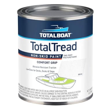 TotalBoat TotalTread Non-Skid Deck Paint, Marine-Grade Anti-Slip Traction Coating for Boats, Wood, Fiberglass, Aluminum, and Metals (White, Quart)