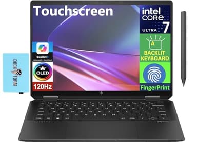 HP Spectre x360 AI Powered 14.0" Touchscreen OLED 2.8K Display 2-in-1 Laptop (Intel Ultra 7-155H, 32GB LPDDR5X, 4TB PCIe SSD, Active Pen, Backlit KB, Fingerprint, Win 11 Pro) w/DKZ USB Port Expander