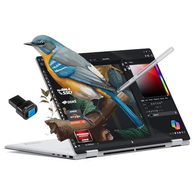 HP Envy x360 2-in-1 Laptop, 14" Touchscreen IPS WUXGA Display, AMD Ryzen 5 8640HS, 16GB LPDDR5, 512GB SSD, WiFi 6E, Backlit KB, Copilot Key, w/Microsoft Surface Pen & USB Fingerprint Reader, Win 11