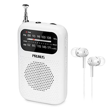 PRUNUS J-777 Pocket Radios Portable AM FM Small Personal Radio with Best Reception, 2 AAA Battery Operated Transistor Radio with Headphone & Speaker for Walk/Jogging/Gym/Camping