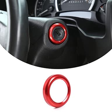 PIUGILH Car Start Switch Trim Aluminum Alloy Ignition Keyhole Button Ring Cover Accessories for Hummer H2 2003-2007,Car Keyhole Button Cover (Red)