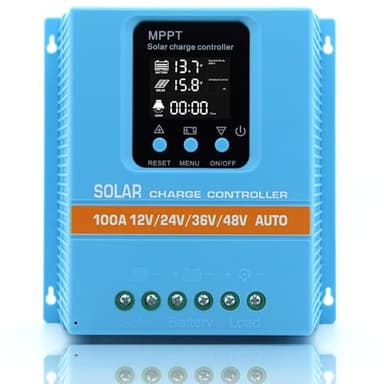 Upgraded 100A MPPT Solar Charge Controller 12V 24V 36V 48V LCD Display Battery Intelligent Regulator Max 100V Input Dual USB for Lead-Acid/Lithium