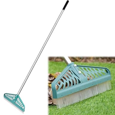 YEELOR Artificial Turf Rake with Adjustable Steel Handle from 32 to 61 Inch, Durable Artificial Grass Rake, Turf Brush for Cleaning pet Hair, Large Fallen Leaves and Dead Grass from Artificial Turf