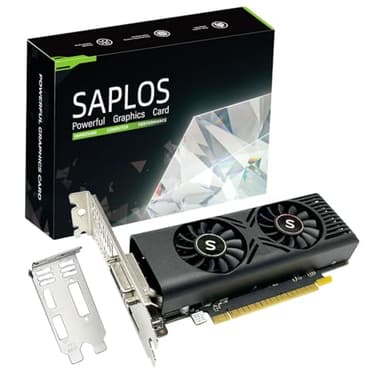 SAPLOS GTX 1050 Graphics Card for PC, 4GB GDDR5 128-bit, HDMI DisplayPort DVI-D, Computer GPU, Gaming Video Card, PCI Express x16, DirectX 12