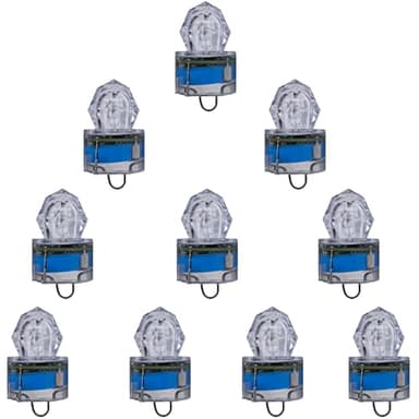 Edearkar LED Fishing Light (10-Pack) Underwater Deep Drop Lights Waterproof Diamond Tubular Underwater Fishing Lure Blue Light Attractants for Tuna Swordfish
