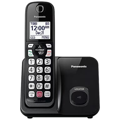 Panasonic Cordless Phone with Advanced Call Block, Bilingual Caller ID, Easy to Read Large High-Contrast Display, Expandable System with 1 Handset, KX-TGD810B (Black)