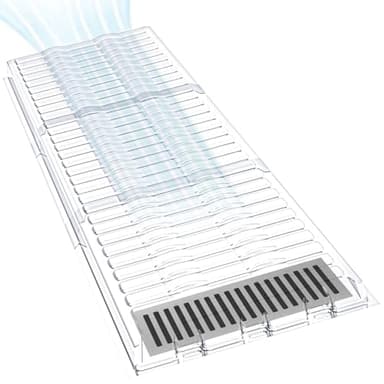 BESWEL Air Vent Extender for Under Furniture Extend from 17"-48" Magnetic Vent Deflector for Floor Register Up to 12" Wide 1.5mm Thick
