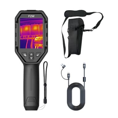 F2W Thermal Camera 256x192 IR Resolution,640x480 Super Resolution Thermal Imaging Camera, IntellFault Intelligent Scene,3.2" Screen,25Hz,-4°F to 1022°F,App Image Transfer & PC Analysis,Case