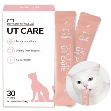 Dr.by UT Care Cat UTI Kidney Support Urinary Supplement Cranberry Treatment for Cats Renal Health with Pacran, Quercetin, Taurine lickable Formula Individually Packaged (1 Pack)