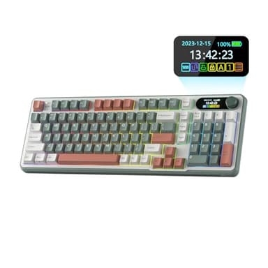 RK ROYAL KLUDGE S98 Mechanical Keyboard w/Smart Display & Knob, Top Mount 96% Wireless Mechanical Keyboard BT/2.4G/USB-C, Hot Swappable, Software Support, Creamy Sounding, 98 Keys