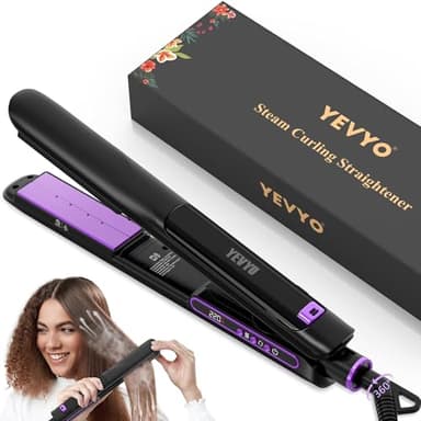 Steam Straighteners for Hair, Professional Salon Titanium Vapor Straightening Irons, High-end Salon Water Light Steam Flat Iron | 24 Hour Anti-frizz | Make Hair Smooth and Adds Shine