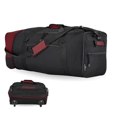 Travelers Club 32" Expandable Rolling Travel Duffel Bag, Red Option