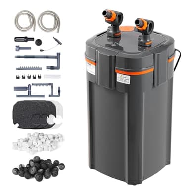 VEVOR Aquarium Filter 317GPH, 4-Stage Canister Filter 75-100 Gallon, Ultra-Quiet Internal Aquarium Filter with UV Protection, Submersible Power Filter with Multiple Function for Fish Tanks, 12W