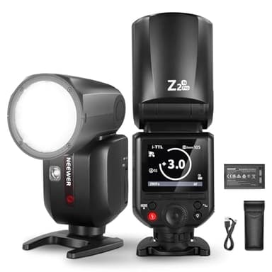 NEEWER Z2PRO-N 2.4G TTL Round Head Flash Speedlite Compatible with Nikon, Wireless Compatible with Godox, 76Ws 1/8000s HSS, Upgraded UI, TTL/M TCM Switch, 7.2V/3000mAh Battery, 600 Full Power Flash
