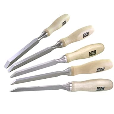Professional Woodworking Cabinetmakers Mortise Chisel set Chrome-Vanadium Steel with Hornbeam Handles for Carpentry, Woodworking, Carving, Craftsman, Set of 5, 1/8", 1/4”, 5/16", 3/8”,1/2”