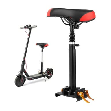 Adjustable Electric Scooter Seat for Adults – Fits 5.5"-6.2" Wide Curved-Edge Scooters, Ergonomic PU Cushion, Sturdy Aluminum Rod, Tool-Free Installation, Height Adjustable, Durable & Comfortable