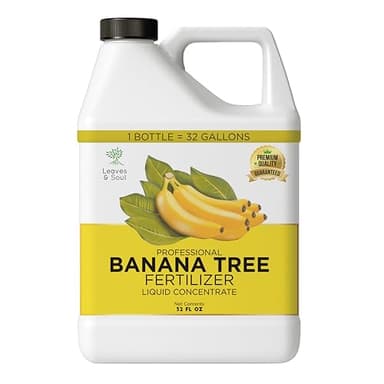 Leaves and Soul Professional Banana Tree Fertilizer Liquid Concentrate - 6-4-6 Blend for Fruit Tree Fertilizer, Garden - Liquid Plant Food for Banana Trees in Pots or Outdoors - 32oz