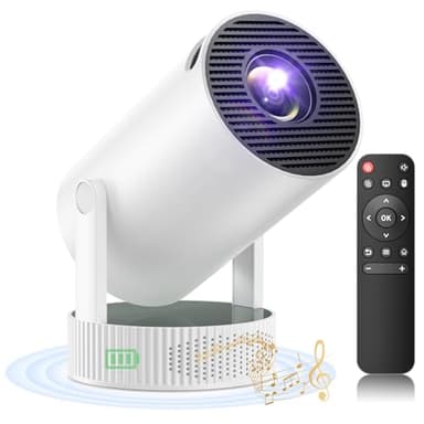 Mini Projector Battery Powered,Projector with WiFi and Bluetooth,4K Projector for Bedroom,Portable Projector with Built-in Apps,Smart Projector Compatible with iphone/TV Stick/HDMI/USB/Laptop