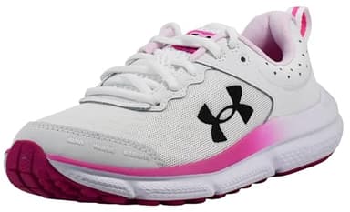 Under Armour Women's UA W Charged Assert 10 D Shoes, White/Rebel Pink/Black, 8 W