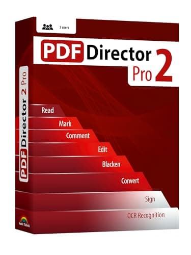 PDF Director 2 PRO with OCR - for 3 PCs - Comprehensive PDF Editor Software compatible with Win 11, 10, 8 and 7 – Edit, Create, Scan and Convert PDFs – 100% Compatible with Adobe Acrobat