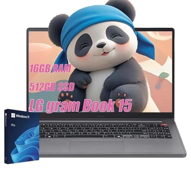 LG gram Book 15 Thin Lightweight Laptop Computer, 16GB RAM, 512GB SSD, AI Copilot in Windows 11 Pro, Intel i5-1334U(10 Cores up to 4.6 GHz), FHD IPS Display, Backlight, with 5 ave 6 in 1 kit