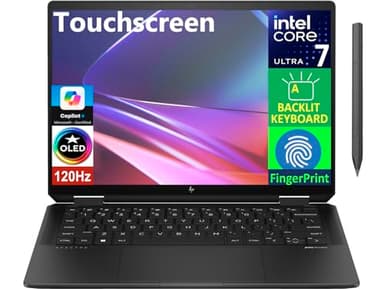 HP Spectre x360 AI Powered 2-in-1 Laptop 14.0" Touchscreen OLED 2.8K Display (Intel Ultra 7-155H, 32GB LPDDR5X, 2TB SSD, Active Pen, Backlit KB, Fingerprint, 2 Thunderbolt 4, WiFi 6E, Win 11 Pro)
