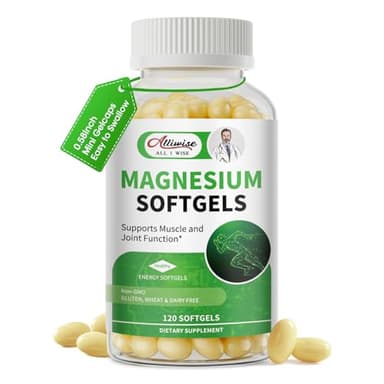 Magnesium Glycinate 500mg Softgels Supplement, Small Easy to Swallow Magnesium Gelcaps High Absorption for Night Leg&Sleep Support, Muscle&Bone, Calm, Non GMO, 120 Gelcaps, 60 Day Supply