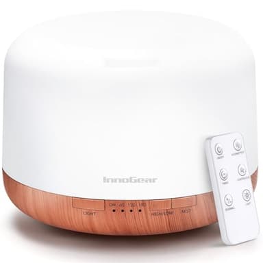 InnoGear 500ml Essential Oil Diffuser with Remote Control, Premium Ultrasonic Aromatherapy Diffusers Scent Humidifier Vaporizer Auto-Off Timer for Large Room Home, Yellow