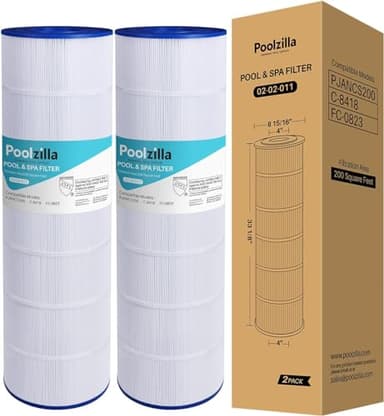 Poolzilla (2 Pack) Pool Filter Cartridge Replacement for Jandy CS200, PJANCS200, R0462400, Unicel C-8418, Filbur FC-0823, Aladdin 35002, 200 (L x OD: 33 1/8” x 8 15/16”)