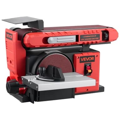 VEVOR 6" Disc Sander & 4" x 36" Belt Sander, 400W Professional Belt Disc Sanders Combo with 0-45° Adjustable Worktable & Dust Collection Port for Woodworking, Knife Sharpening, DIY Crafting