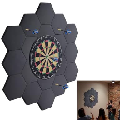 Juglok 18PCS Dart Board Wall Protectors,Extended Length Dartboard Wall Protector,Dartboard Surround Suitable for 18in Dart Board (Black)