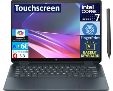 HP Spectre x360 AI Powered 2-in-1 Laptop 14.0" Touchscreen OLED 2.8K Display (Intel Ultra 7-155H, 32GB LPDDR5X, 2TB PCIe SSD, Active Pen, Backlit KB, Fingerprint, Win 11 Pro) (Renewed)