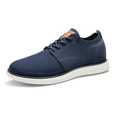 Bruno Marc Men's KnitFlex Breeze Mesh Sneakers Oxfords Lace-Up Lightweight Casual Walking Shoes,Size 10.5,Blue,GRAND-01